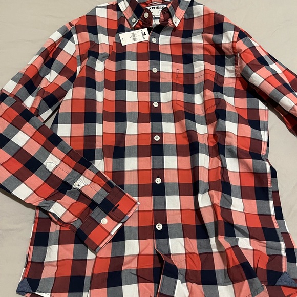 EXPRESS NWT Mens Button Down Shirt Small Slim Fit - Picture 3 of 5